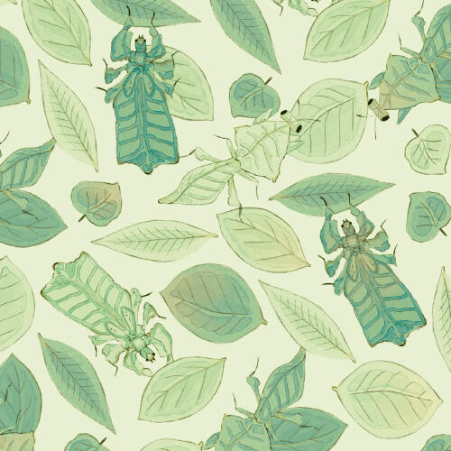 Leaf Insects Repeat Pattern