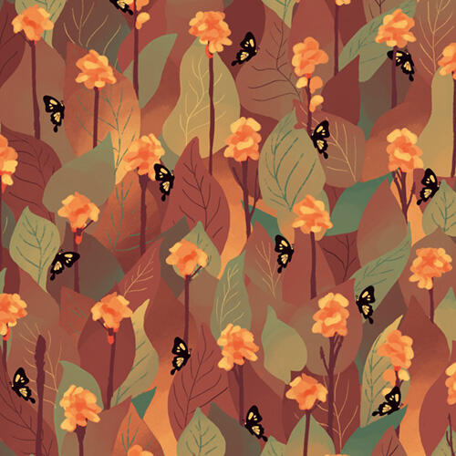 Tropical Plants Repeat Pattern