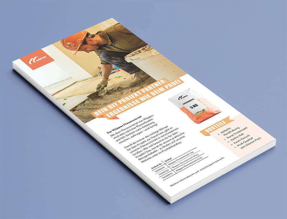 One page flyer advertising construction material.